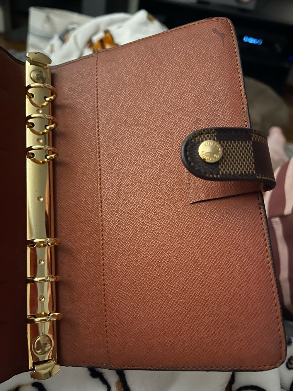 Designer Logo brown checkered planner wallet - Picture 11 of 12